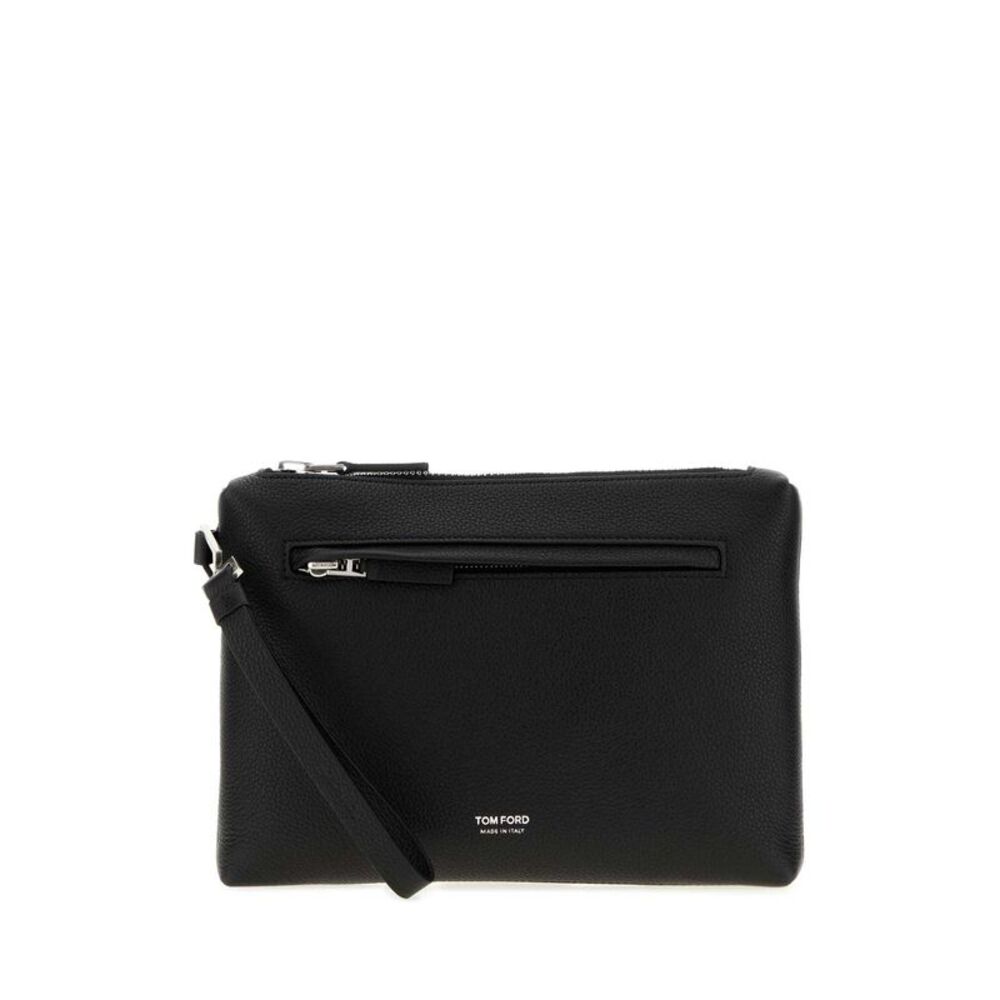 Tom Ford Men Black Leather Clutch